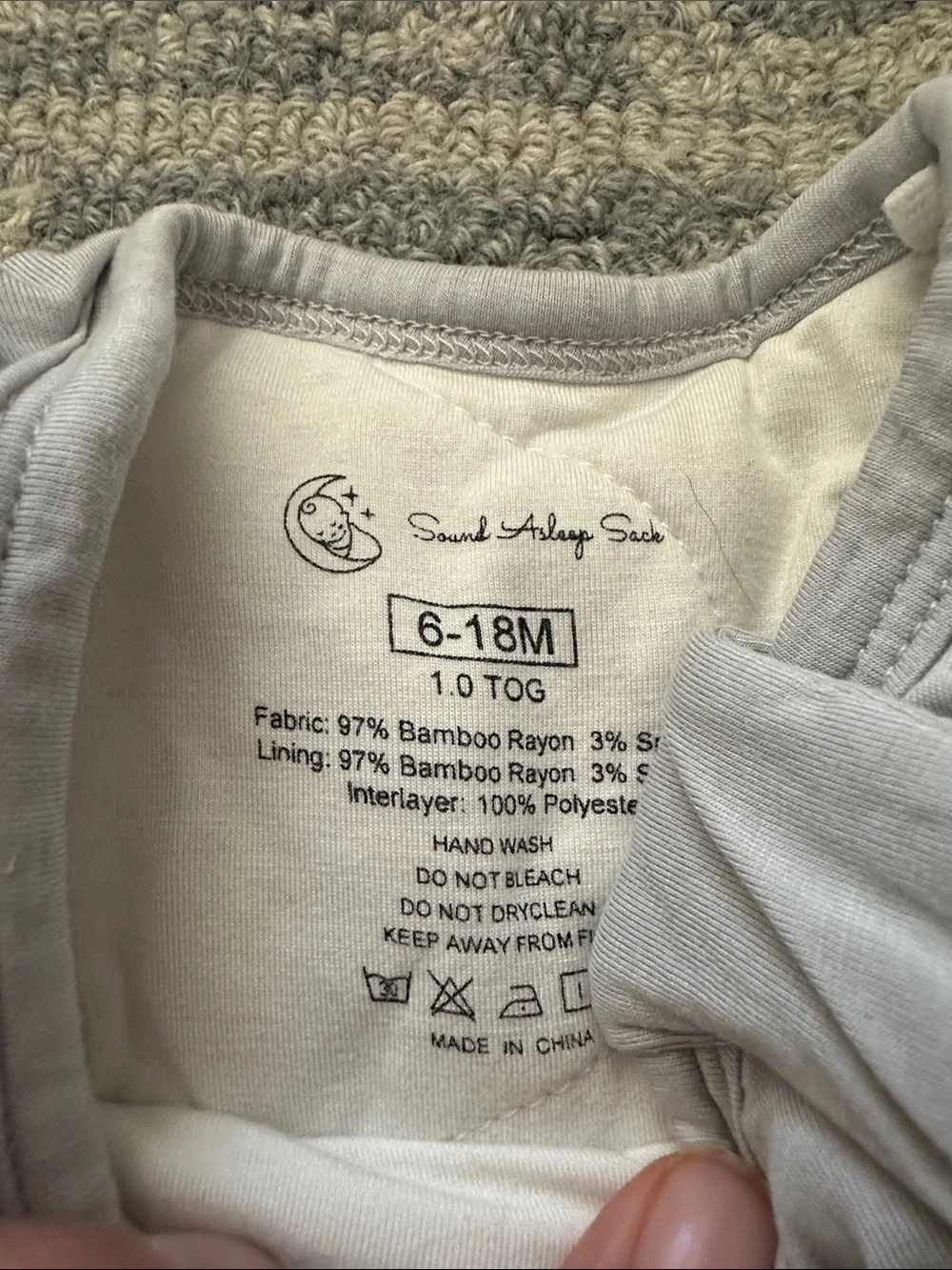 Sound asleep baby sleep sack size medium 1.0 tog